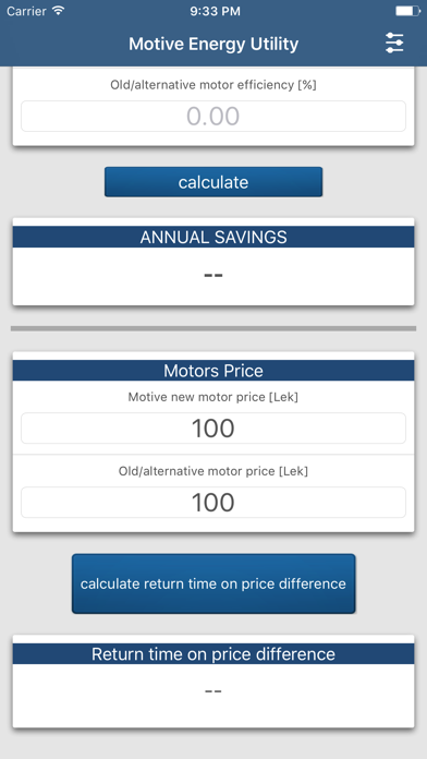 Motive Energy Utility Screenshot