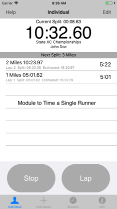 StopWatch for Cross Country screenshot 1