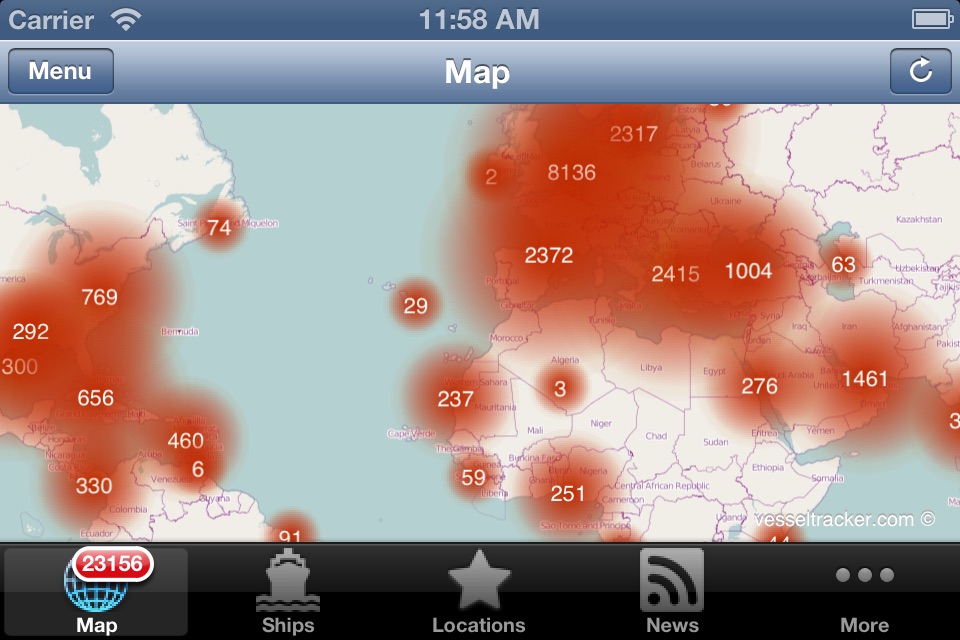 vesseltracker.com mobile screenshot 2