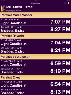 Shabbat & Holiday Times Legacy iPad image 1