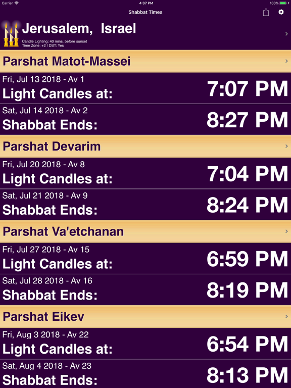 Screenshot #4 pour Shabbat & Holiday Times Legacy