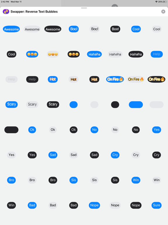 Swapper: Reverse Text Bubbles iPad screenshot 5 - Stickers app