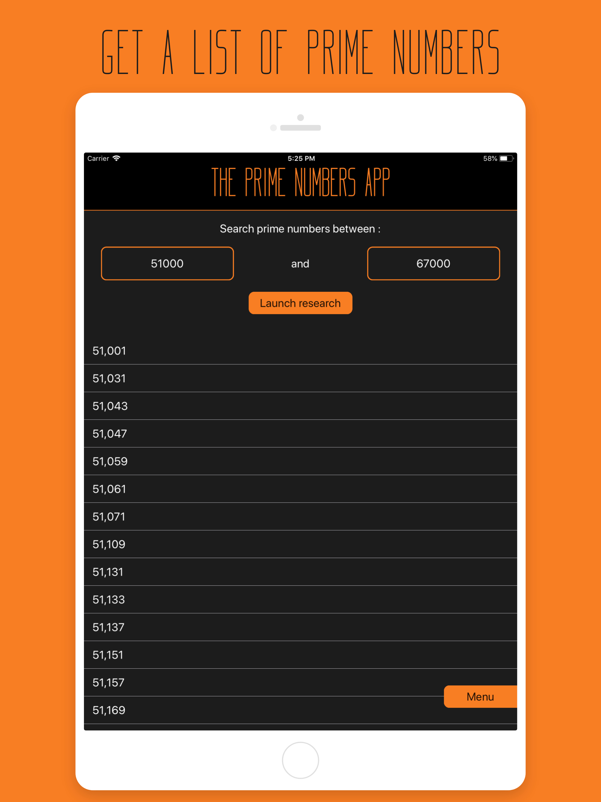 The Prime Numbers App