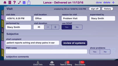 Mobile Healthcare EHR Screenshot