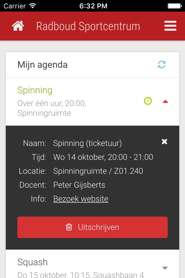 Radboud Sportcentrum screenshot 2