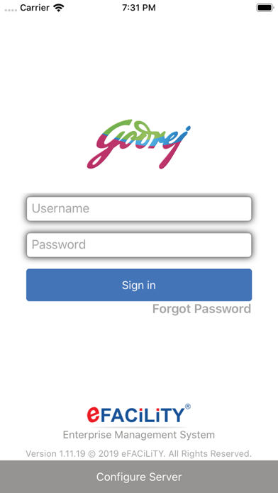 Godrej-eFACiLiTY® Smart FM App Screenshot
