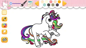 Cute Pony Unicorn Coloring HD screenshot #2 for iPhone