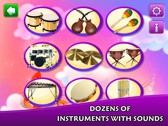 Kids learn music instruments iPad screenshot