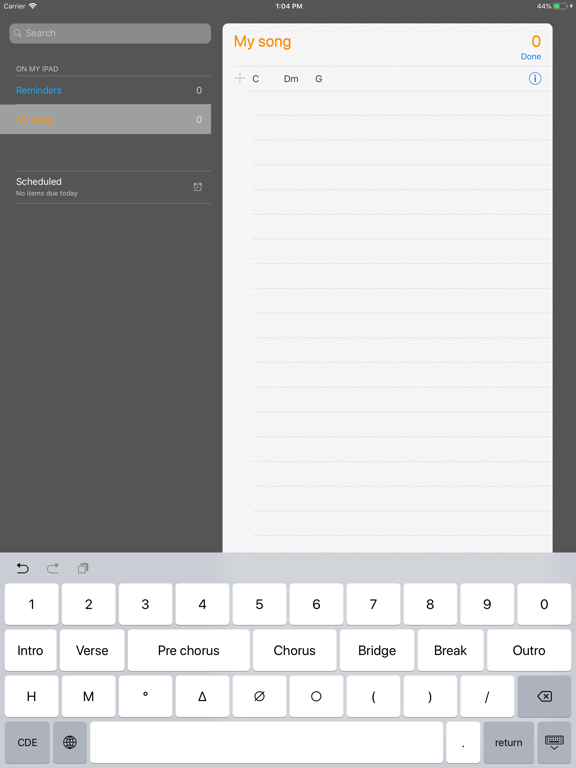 Keysboard iPad screenshot 2 - Music app