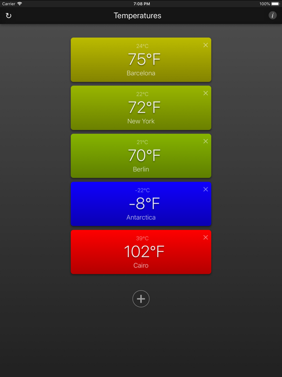Temperatures App iPad screenshot 7 - Weather app