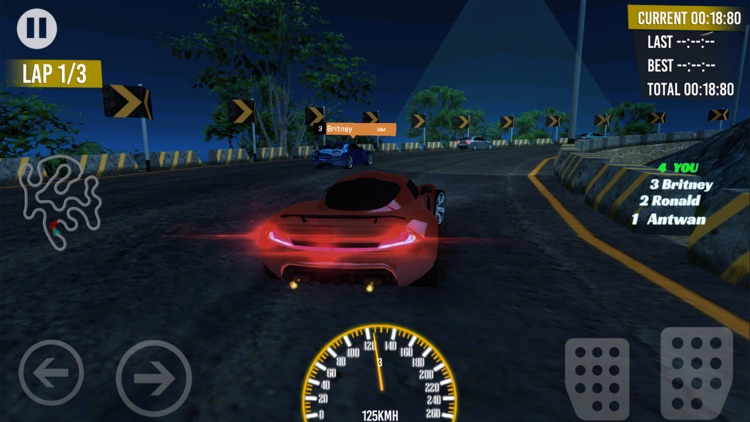Night Race Mountain Car Racing