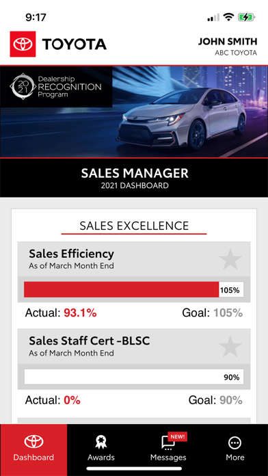 Toyota Dealership Recognition Screenshot