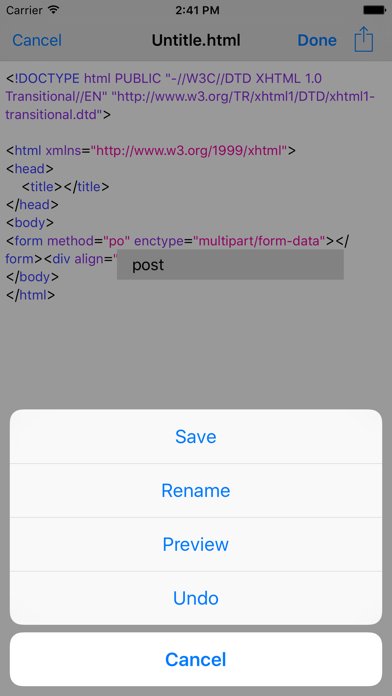 Screenshot #2 pour HTML & HTML5 Editor