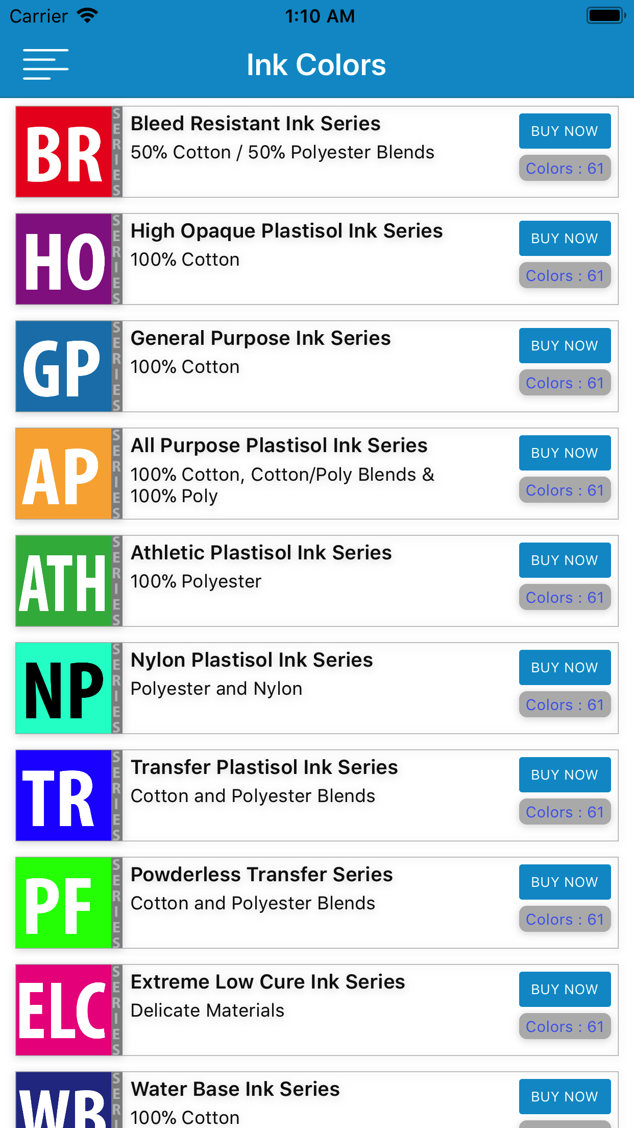 Screen Printing Color Chart screenshot 4
