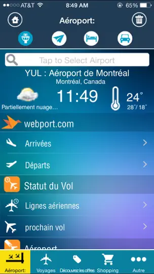 Capture d'écran de Montreal Airport (YUL) + Radar sur iPhone 2