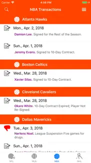 sports wire transactions iphone screenshot 3