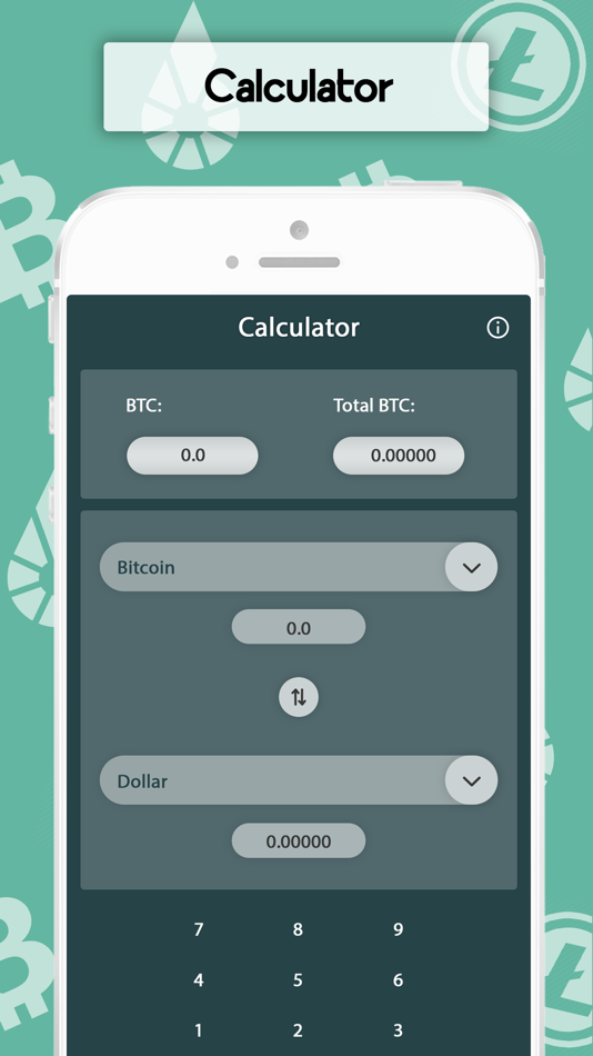 #1. Bitcoin exchange rate - Calc (iOS) Podle: Bhargav Narola