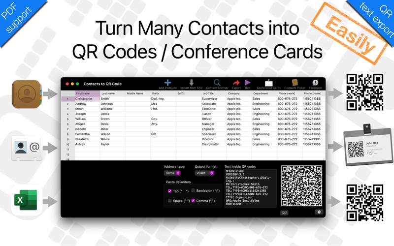 Screenshot #1 for Contacts to QR Codes Pro