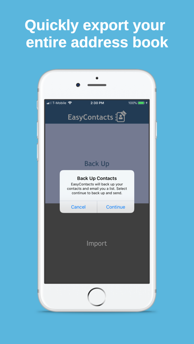 EasyContacts - Contacts Backup screenshot 2