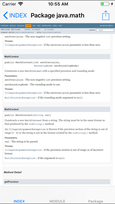Java SE 16 API Specification screenshot