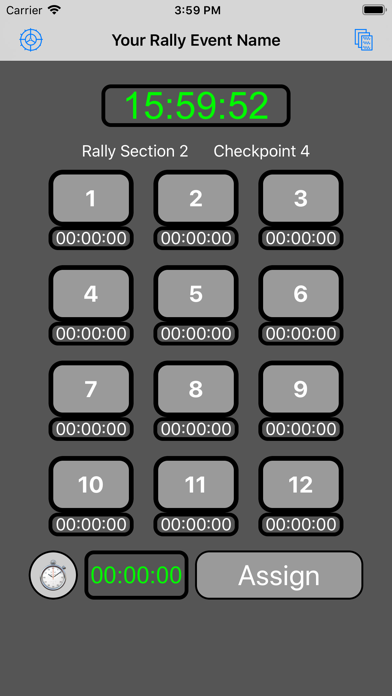 12 Car Rally Timer Screenshot