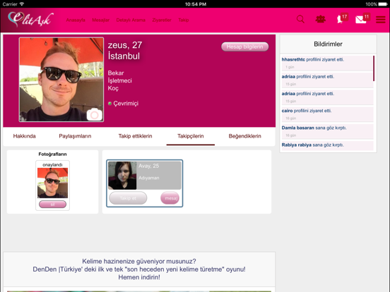 Screenshot #5 pour ElitAşk Arkadaşlık Sitesi