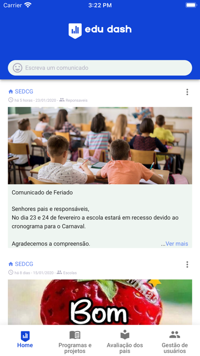 Edudash Secretaria app screenshot