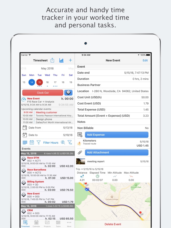 Hours Keeper - Time Tracker iPad screenshot 1 - Business app