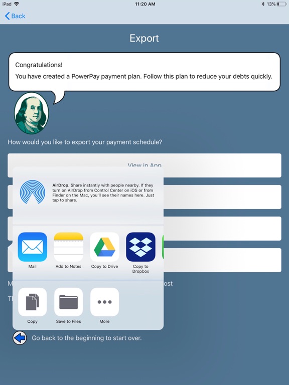 PowerPay Debt Elimination iPad screenshot