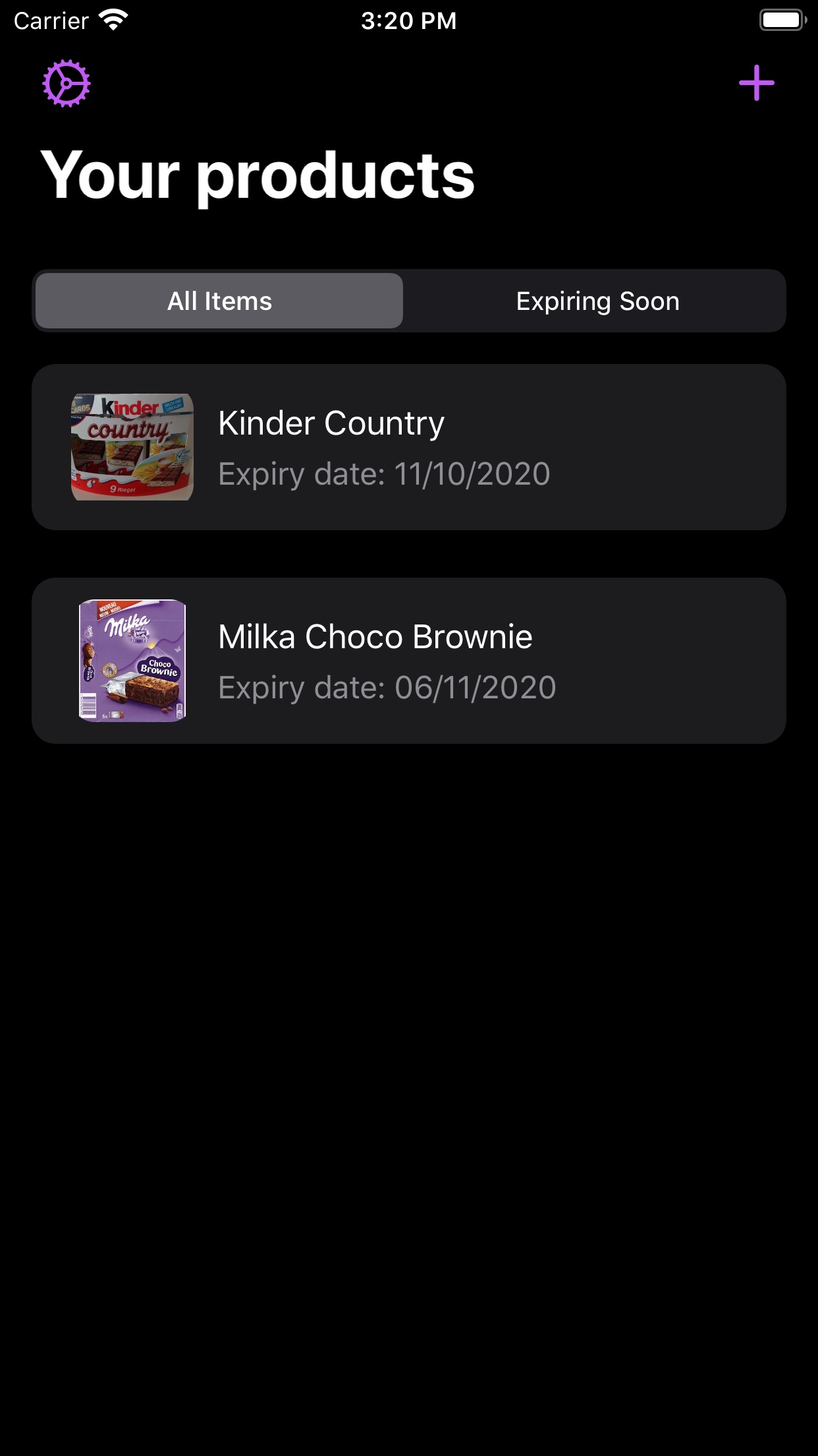 Screenshot do app Best Before - Food Tracker