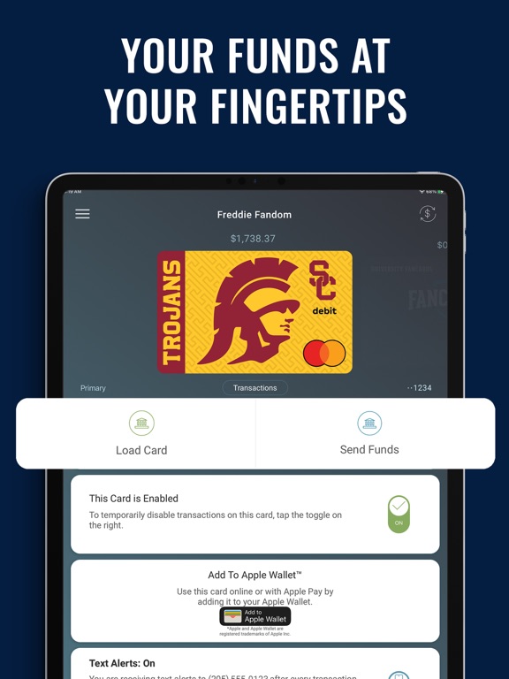 Fancards: Prepaid For Fans iPad screenshot 5 - Finance app