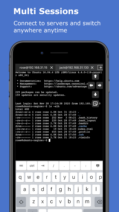 Screenshot #1 pour xTerminal - SSH Terminal Shell