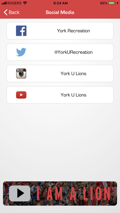 York U Rec Screenshot