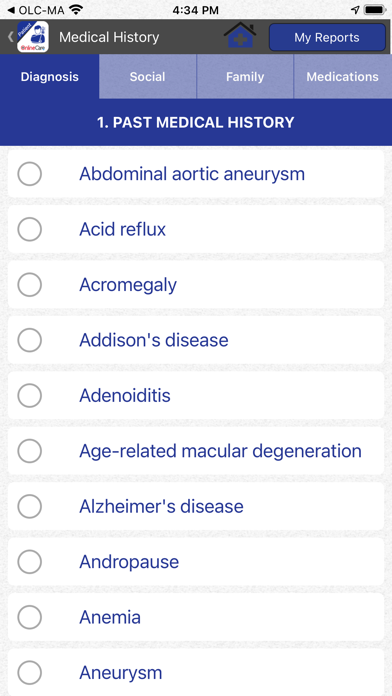 OLC Patient Screenshot