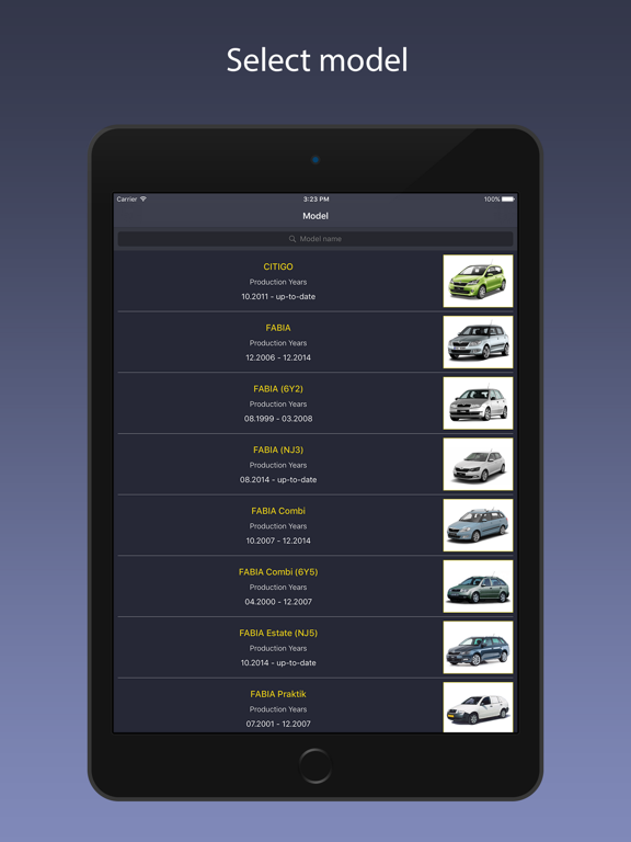 Screenshot #1 for TechApp for Skoda