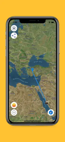 Qibla Compass - Map on iPhone, screenshot 3
