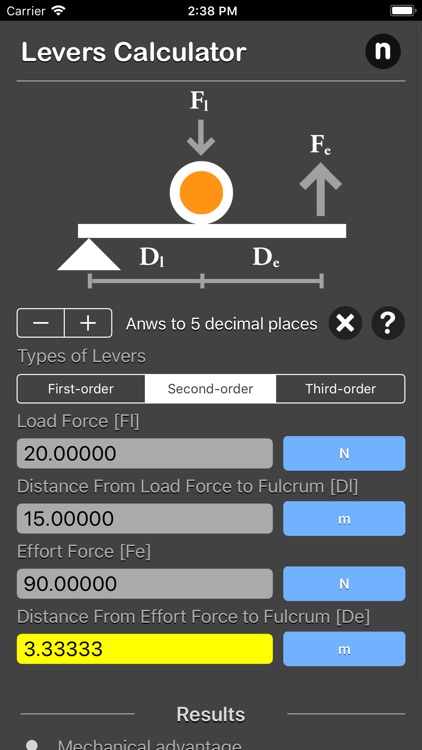 Levers Calculator