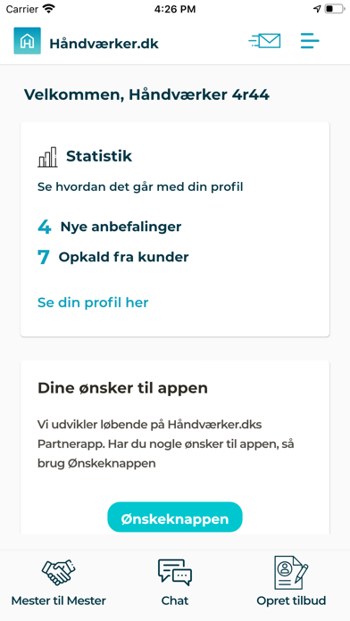 Håndværker.dk PartnerLogin Screenshot