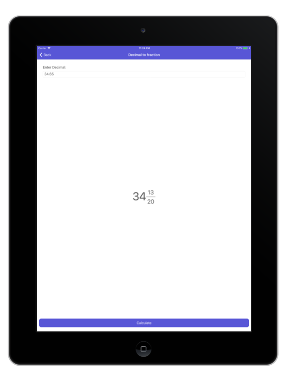 Fractions Converter & Calc iPad screenshot 5 - Business app