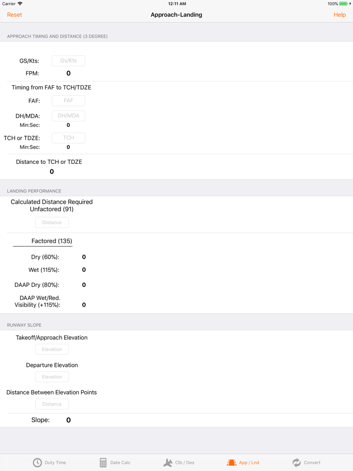 Pilot Duty and Performance Calc