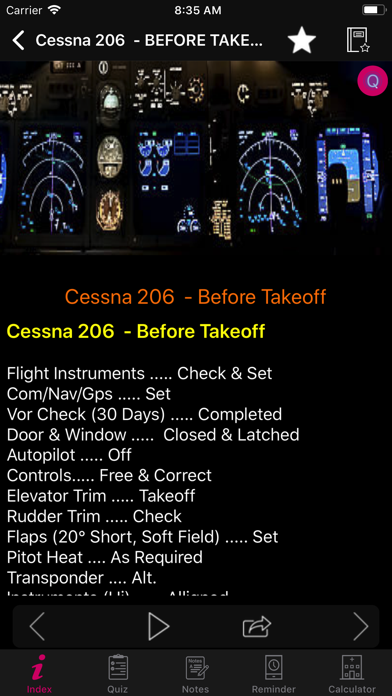 Screenshot #2 pour Cessna 206 Preflight Checklist