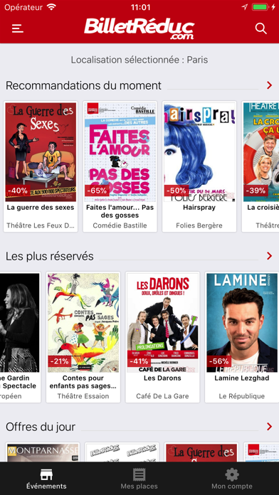 Screenshot #1 pour BilletReduc ­- Agenda Sorties