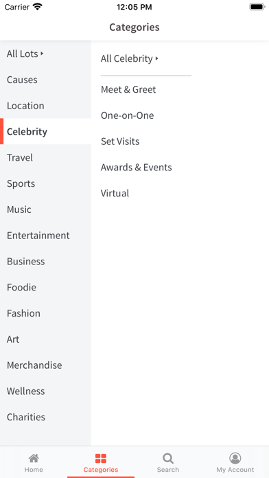 Charitybuzz Screenshot