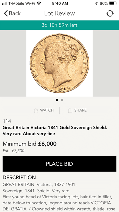 The Coin Cabinet Auctions iPhone screenshot 3 - Shopping app