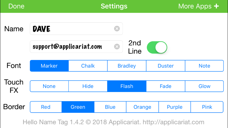 #2. Hello Name Tag (iOS) By: David Ashton