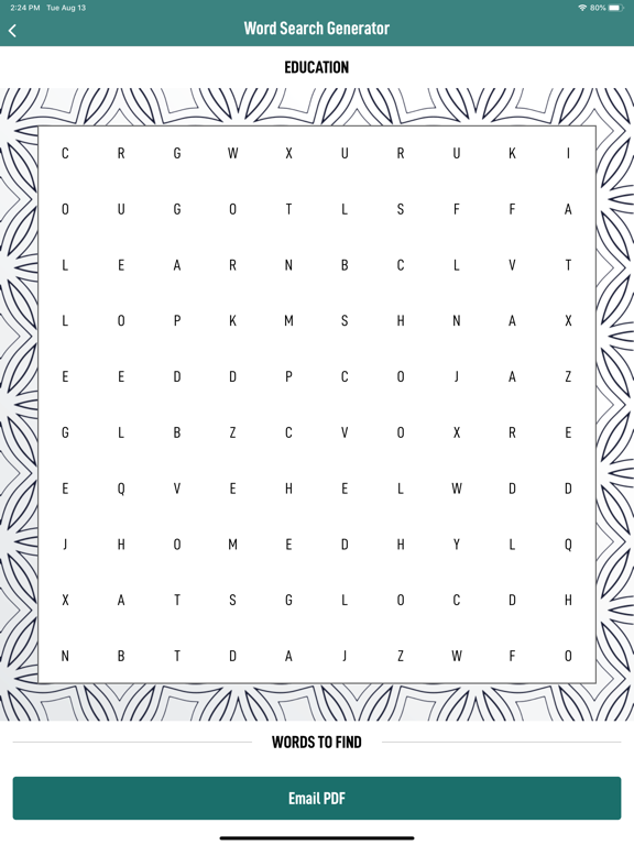 Screenshot #6 pour Word Search Puzzle Generator