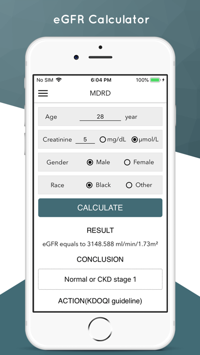 Screenshot #2 pour eGFR Calculator for kidney