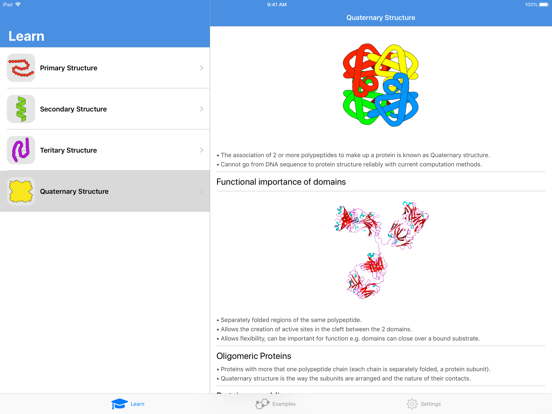 Protein Guide iPad screenshot 6 - Education app