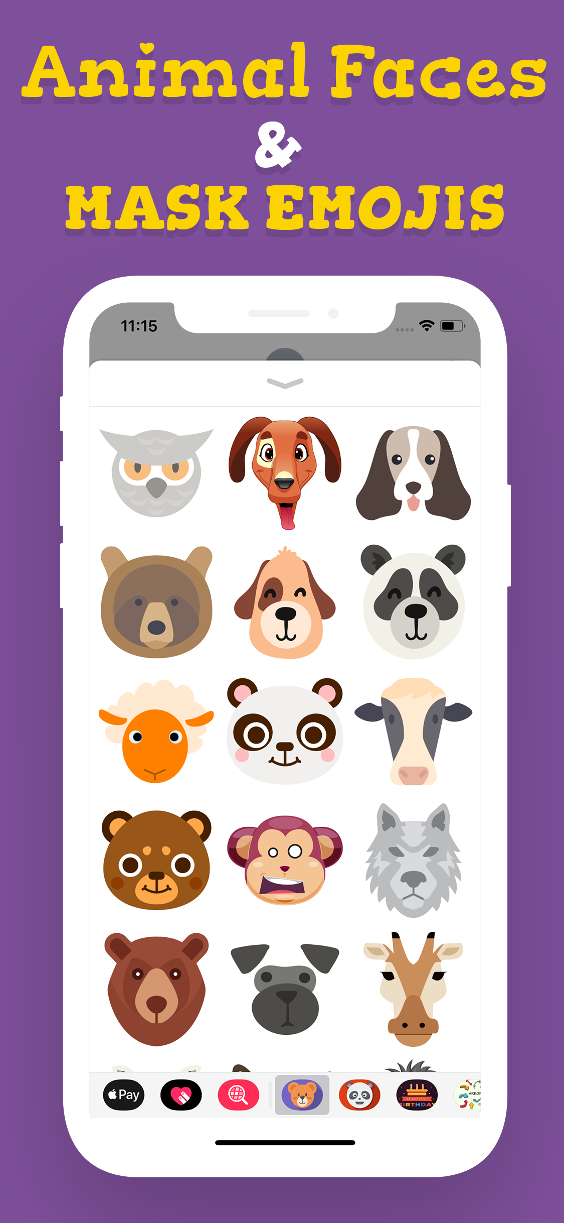 Animal Faces & Masks Emojis screenshot 3