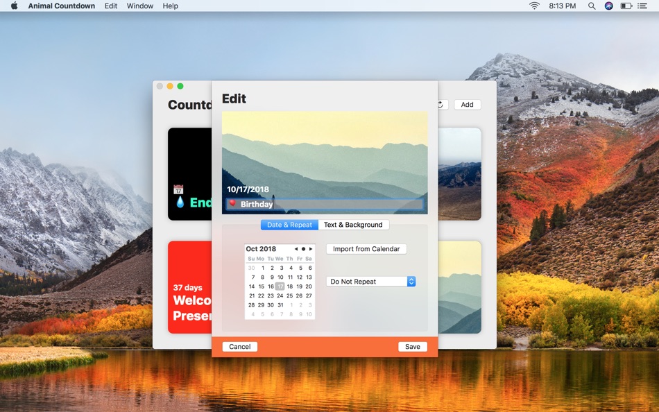 #2. Animal Countdown (macOS) 由: Alexander Rohrig